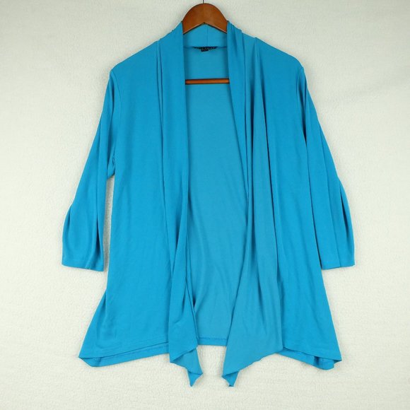 Bellissima Womens Cardigan Sweater Medium Blue Shawl Open Lightweight Stretchy - Picture 1 of 8